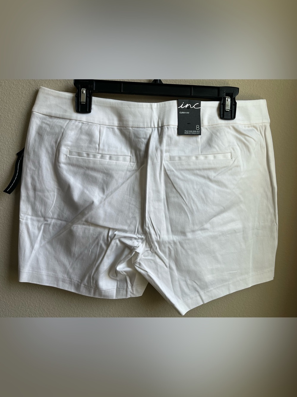 INC International Concepts White Women's Tailored Dress Shorts Minimalist - Picture 2 of 8